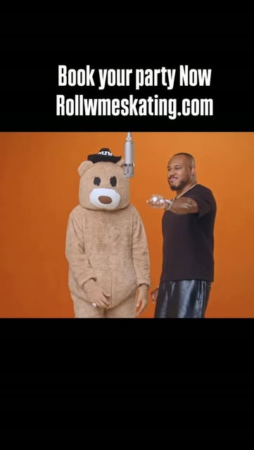 Book your party promo with the bear mascot