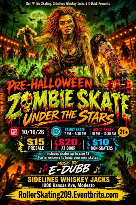 Pre-Halloween Zombie Skate Under the Stars poster